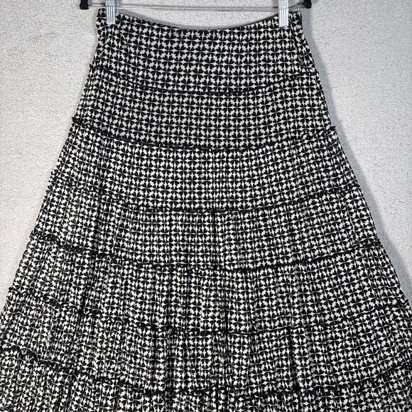 Max Studio Maxi Skirt Women’s Size M Tiered Chiffon Boho Ditsy Girl Ruffle Hem - Picture 3 of 15